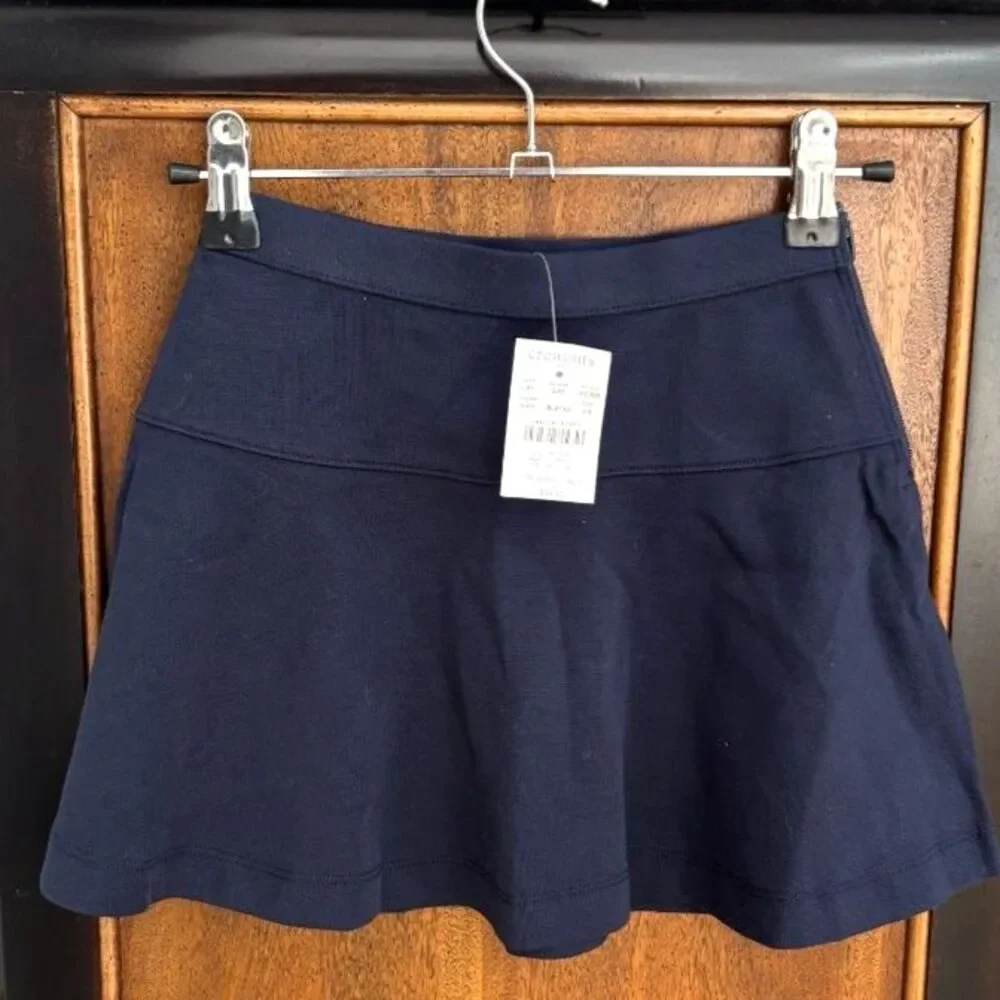 NWT Crewcuts J.Crew Girls 4-5 XS Navy Blue Ponte Skater Skirt Back To School